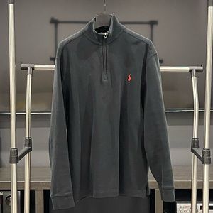 VINTAGE POLO RALPH LAUREN QUARTER ZIP (BLACK, RED LOGO)